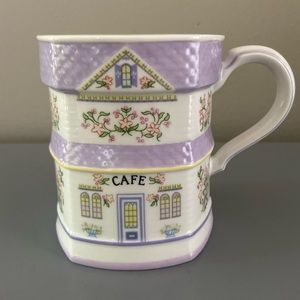 Lenox Village Cafe Mug Coffee Cup-Fine Porcelain-1992-Purple: New